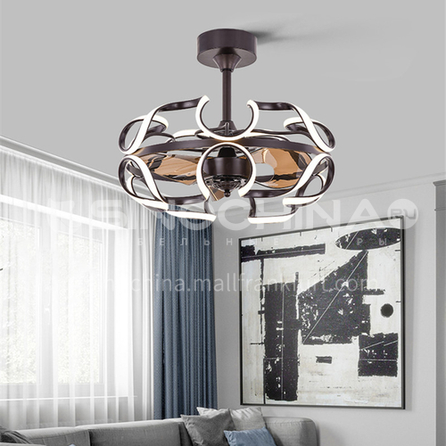 Fan Light Ceiling Room Simple Energy Saving Nordic Art Round Creative Light Luxury Fan Light-KBS-19215